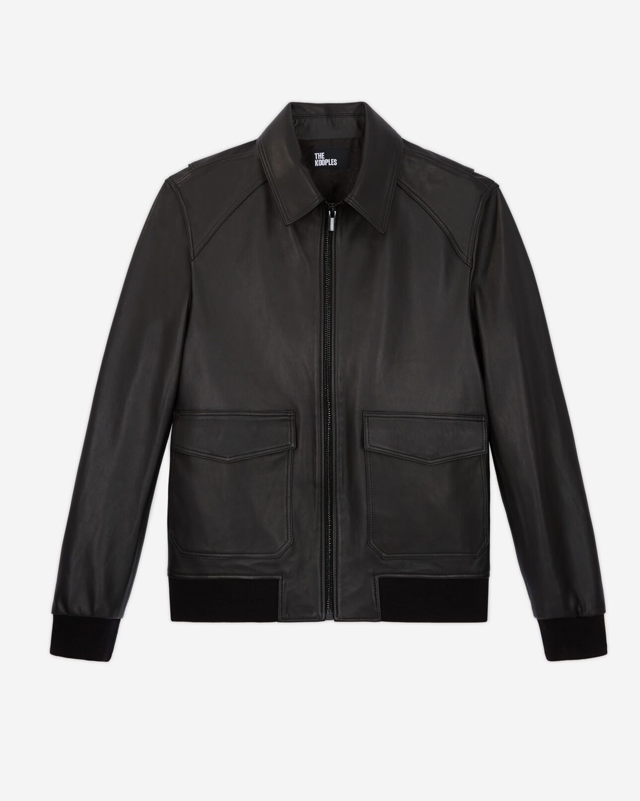 The Kooples MEN BLACK black leather jacket
