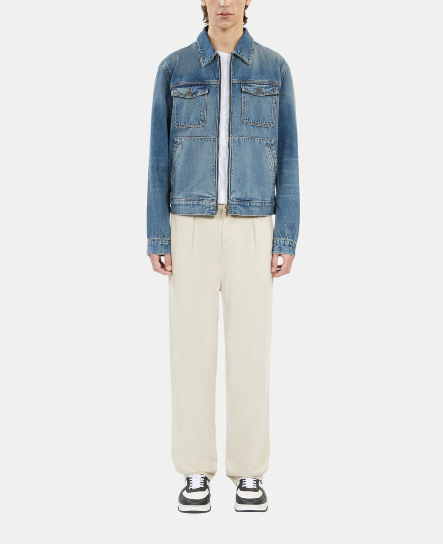 The Kooples HOMME MEDIUM BLUE blouson en denim bleu