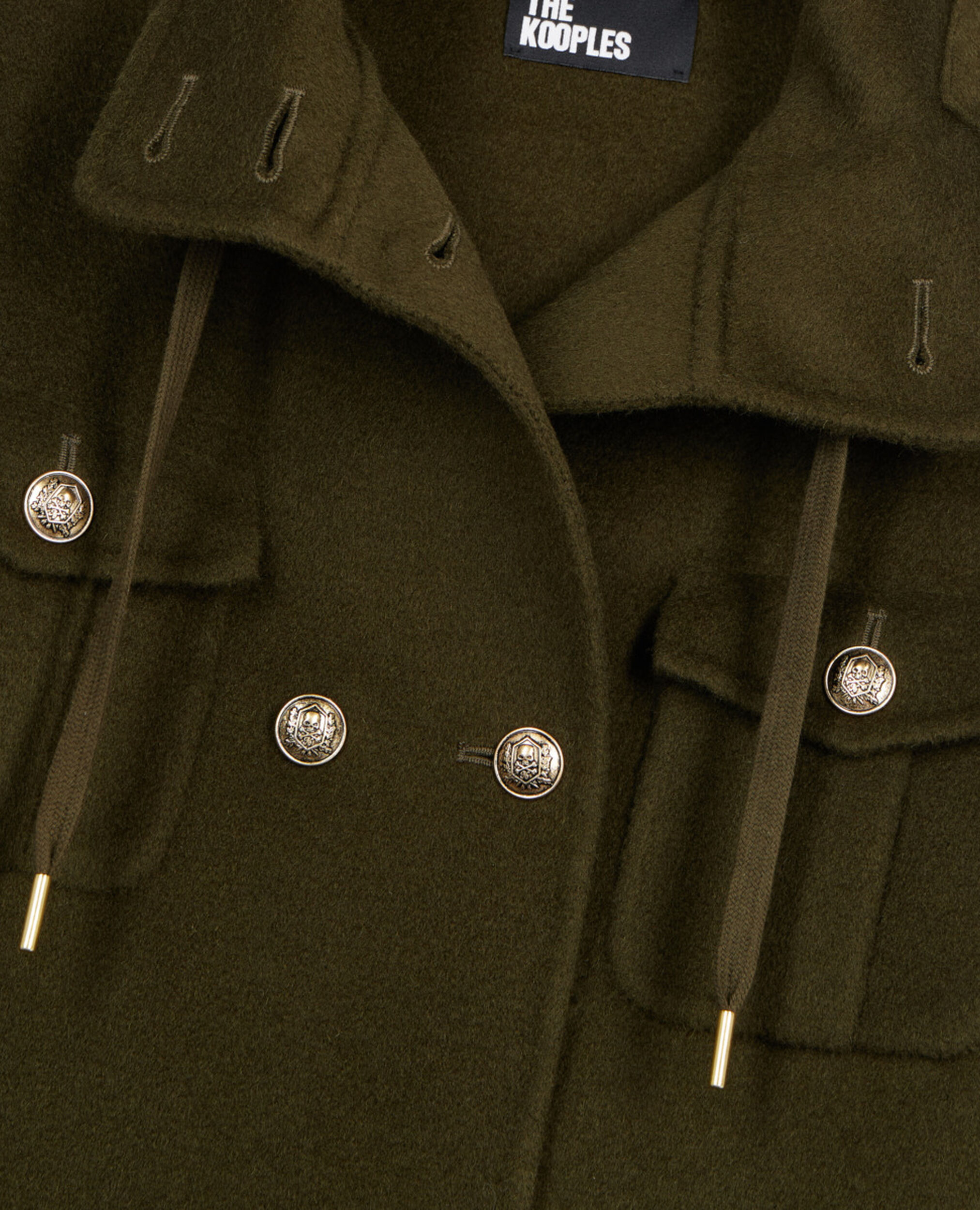 Khaki officer-style wool blend jacket, KAKI, hi-res image number null