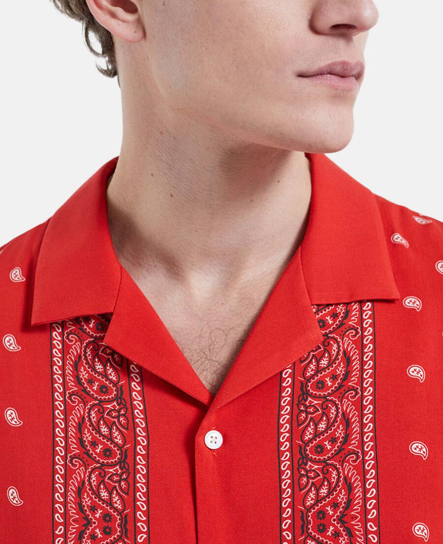 The Kooples HOMME RED-BLACK-WHITE chemise col requin