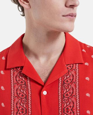 The Kooples HOMME RED-BLACK-WHITE chemise col requin