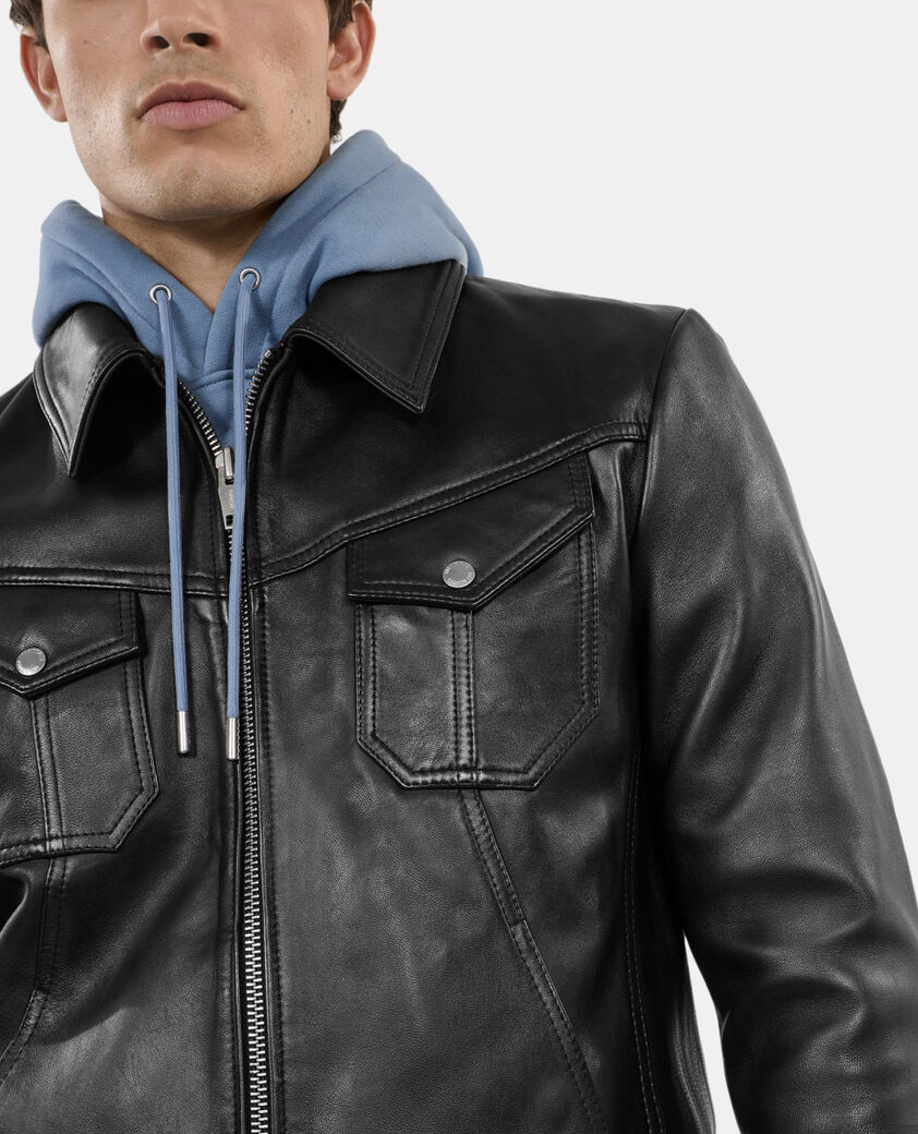 The Kooples HERREN BLACK schwarze lederjacke