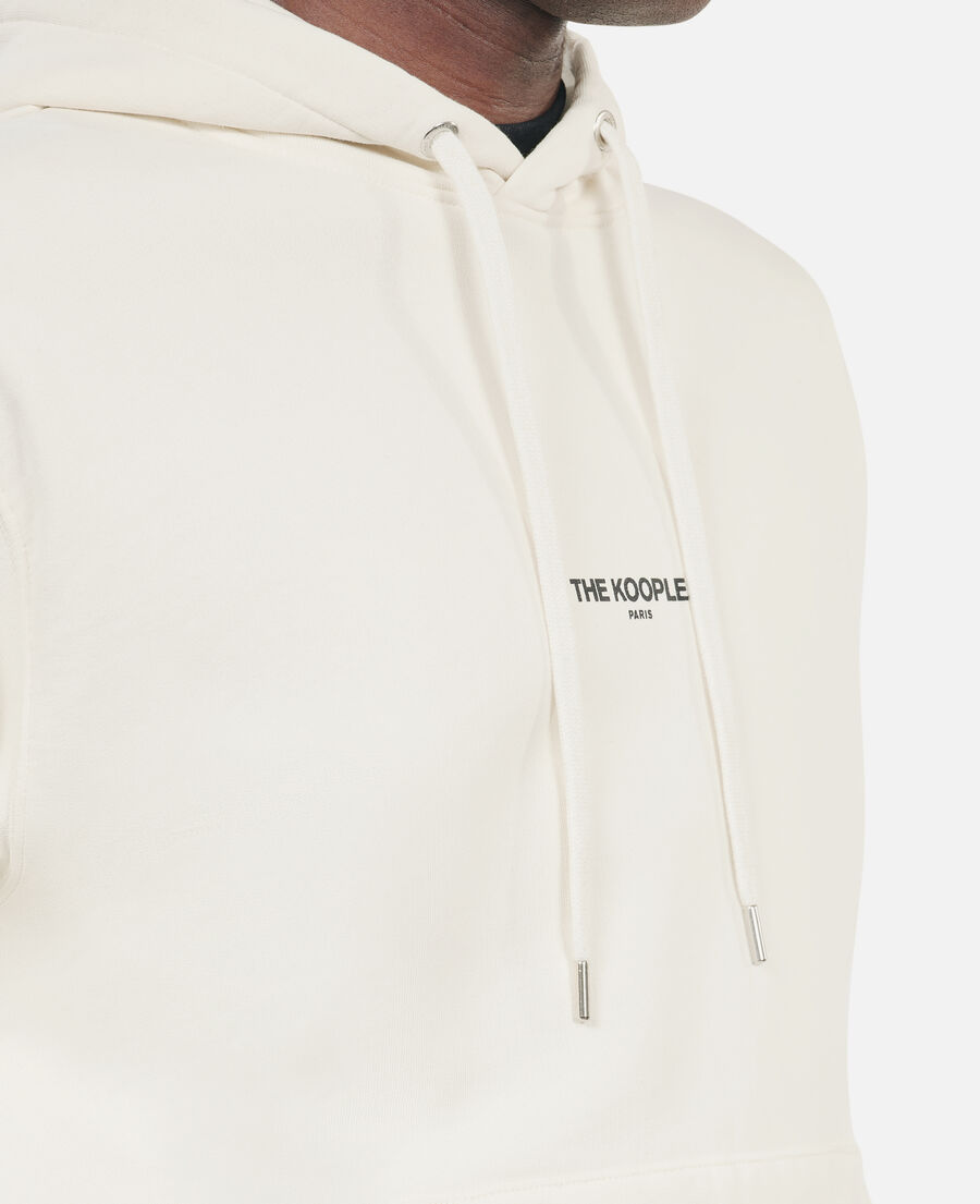 ecru hoodie with pouch pocket