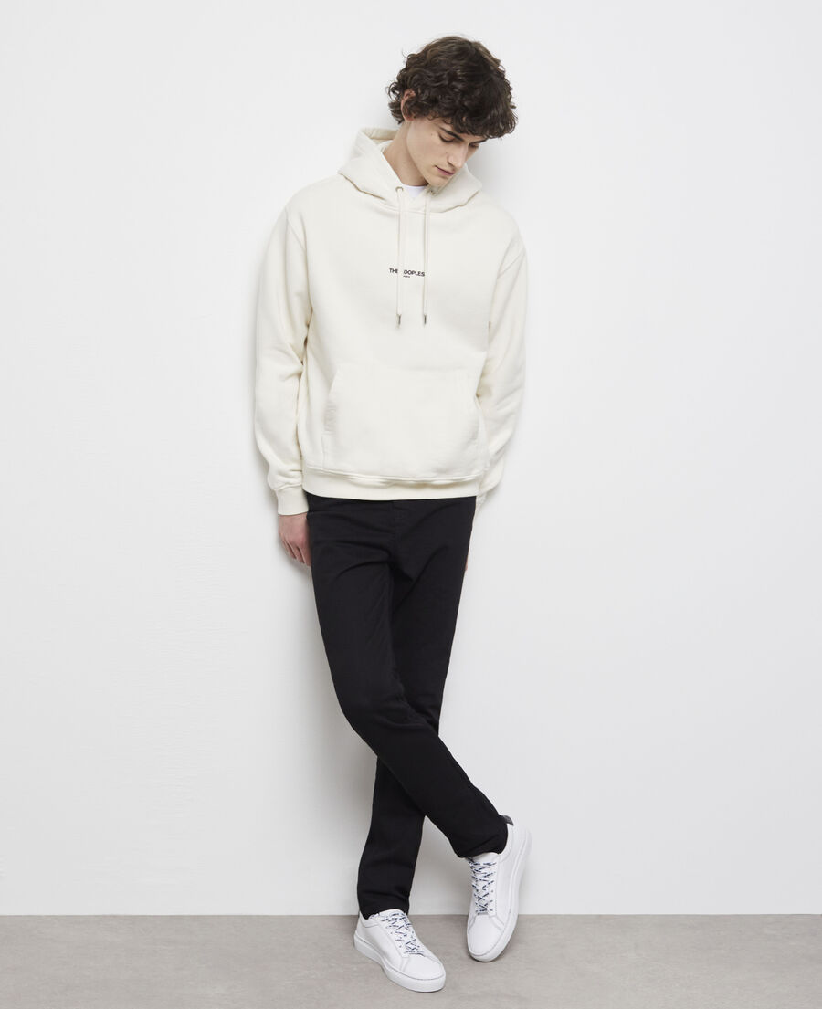 ecru hoodie with pouch pocket