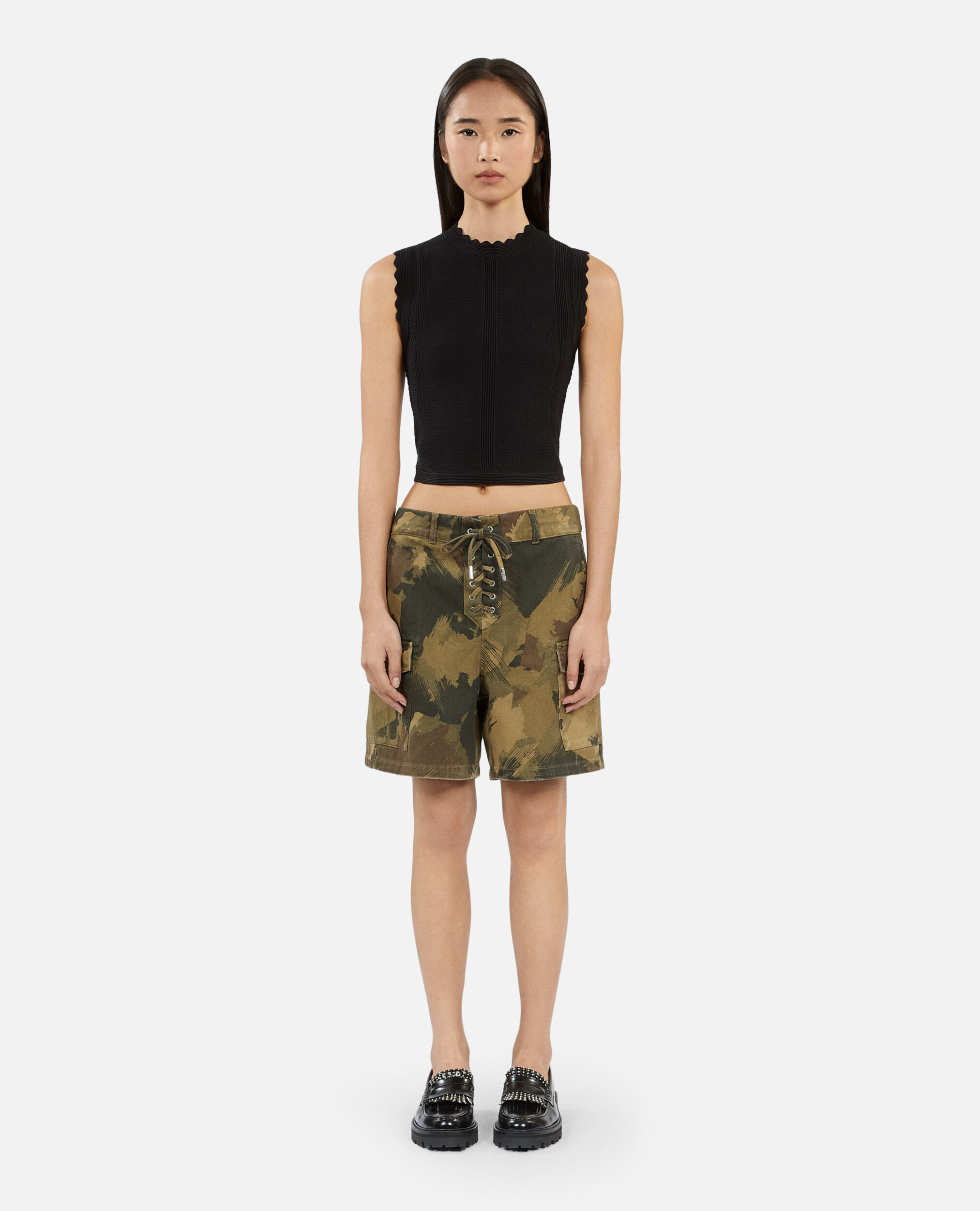 Top cropped negro punto, BLACK, hi-res image number null