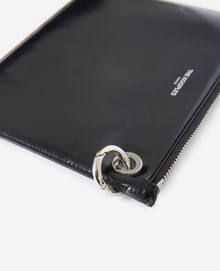 The Kooples WOMEN BLACK black leather mobile pouch