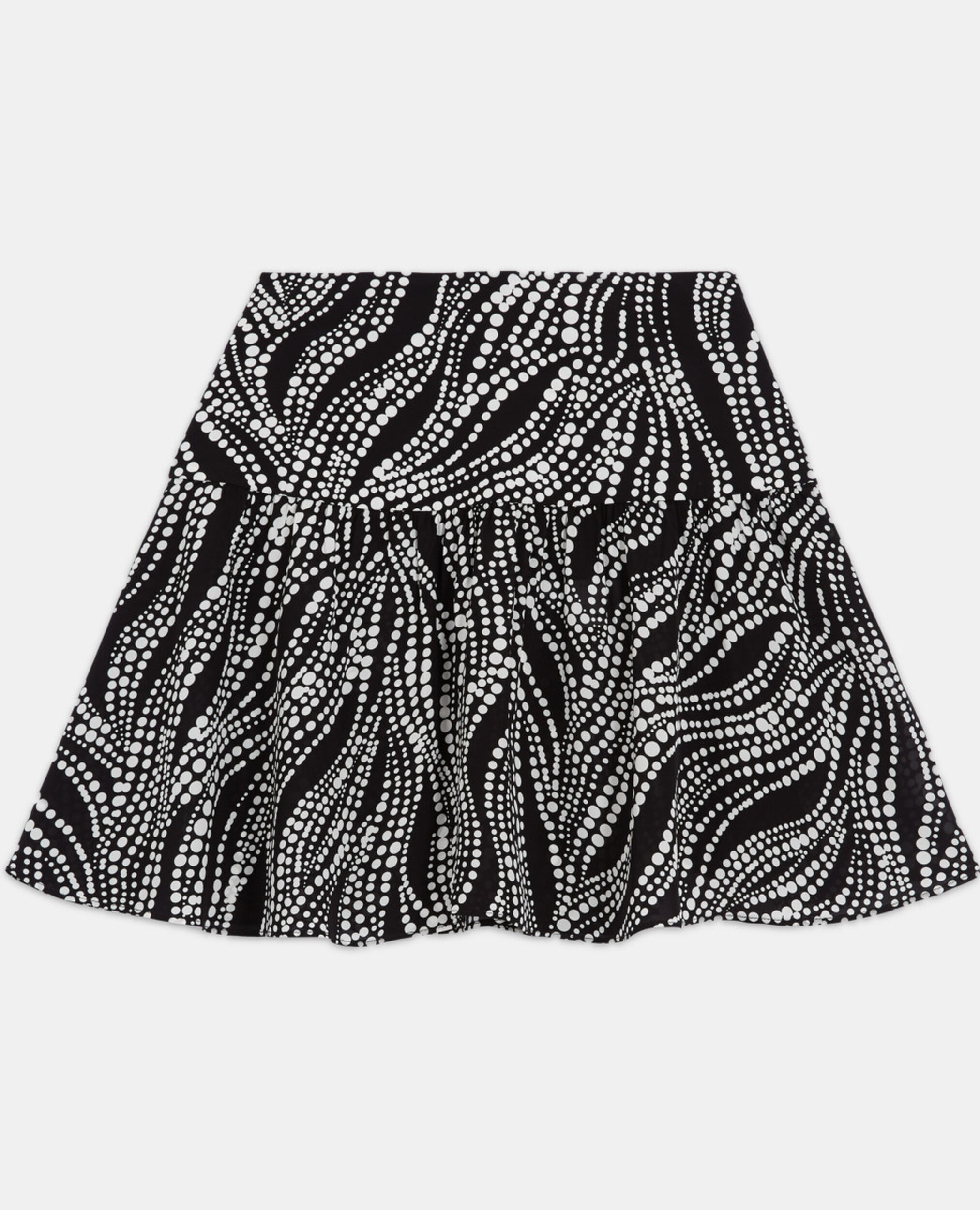 Short printed skirt, BLACK WHITE, hi-res image number null