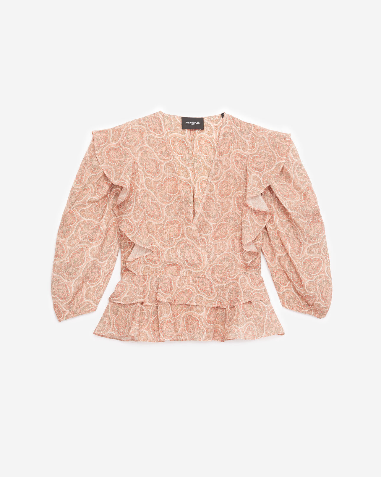The Kooples WOMEN PINK frilly pink top with paisley print