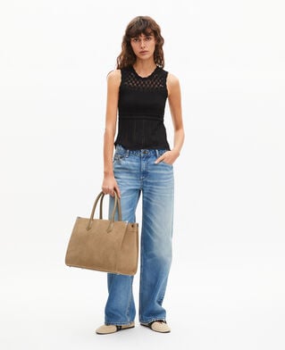 The Kooples F BLACK black openwork top