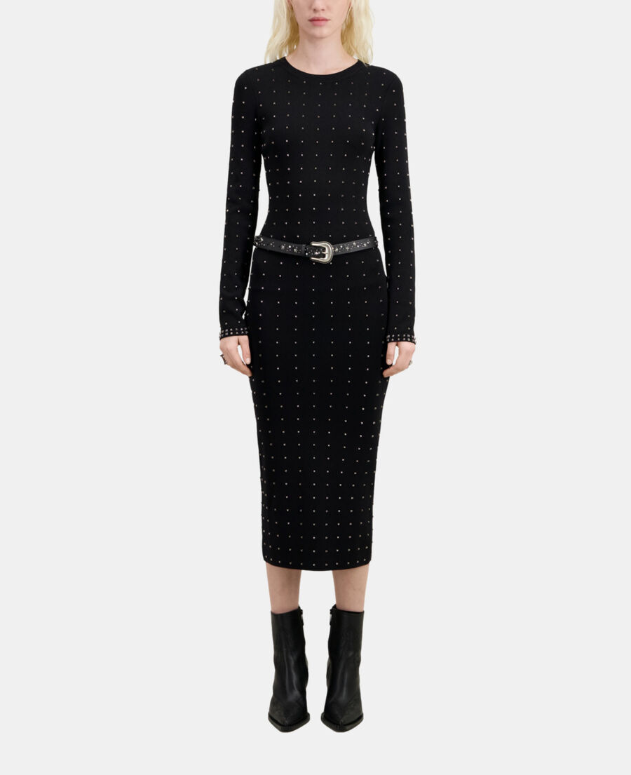 ceinture en cuir noir avec étoiles