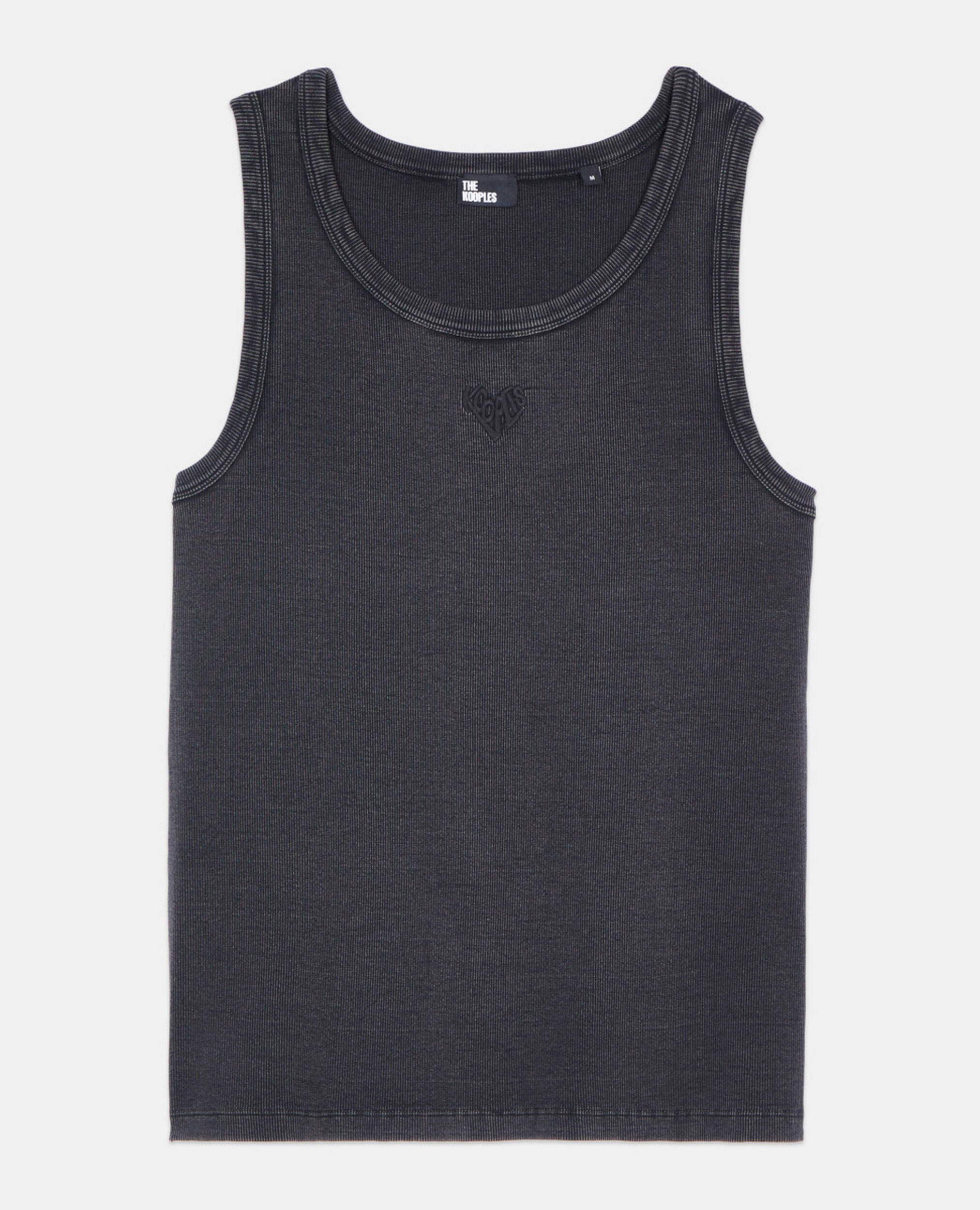 Black Kooples heart tank top, BLACK WASHED, hi-res image number null