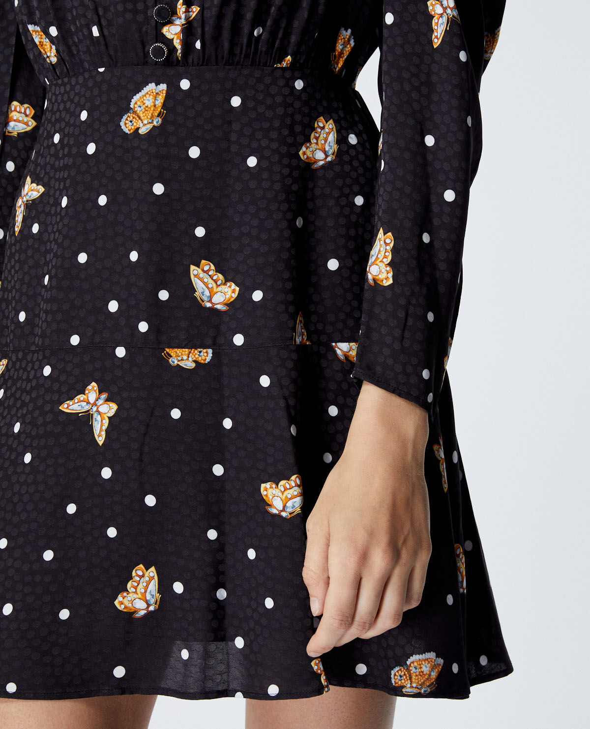 Robe courte noire motif papillon The Kooples