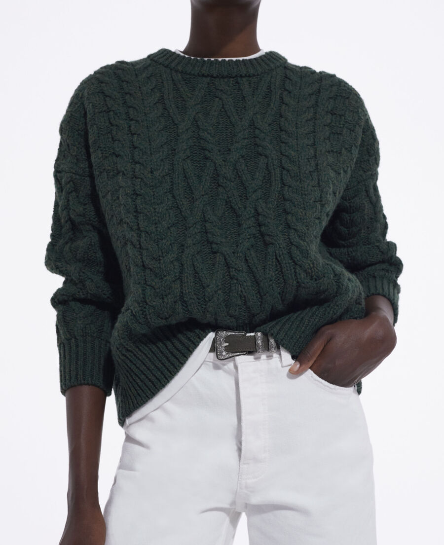 khaki wool sweater