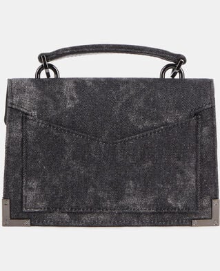 The Kooples F BLACK WASHED emily new nano black denim bag with rivets