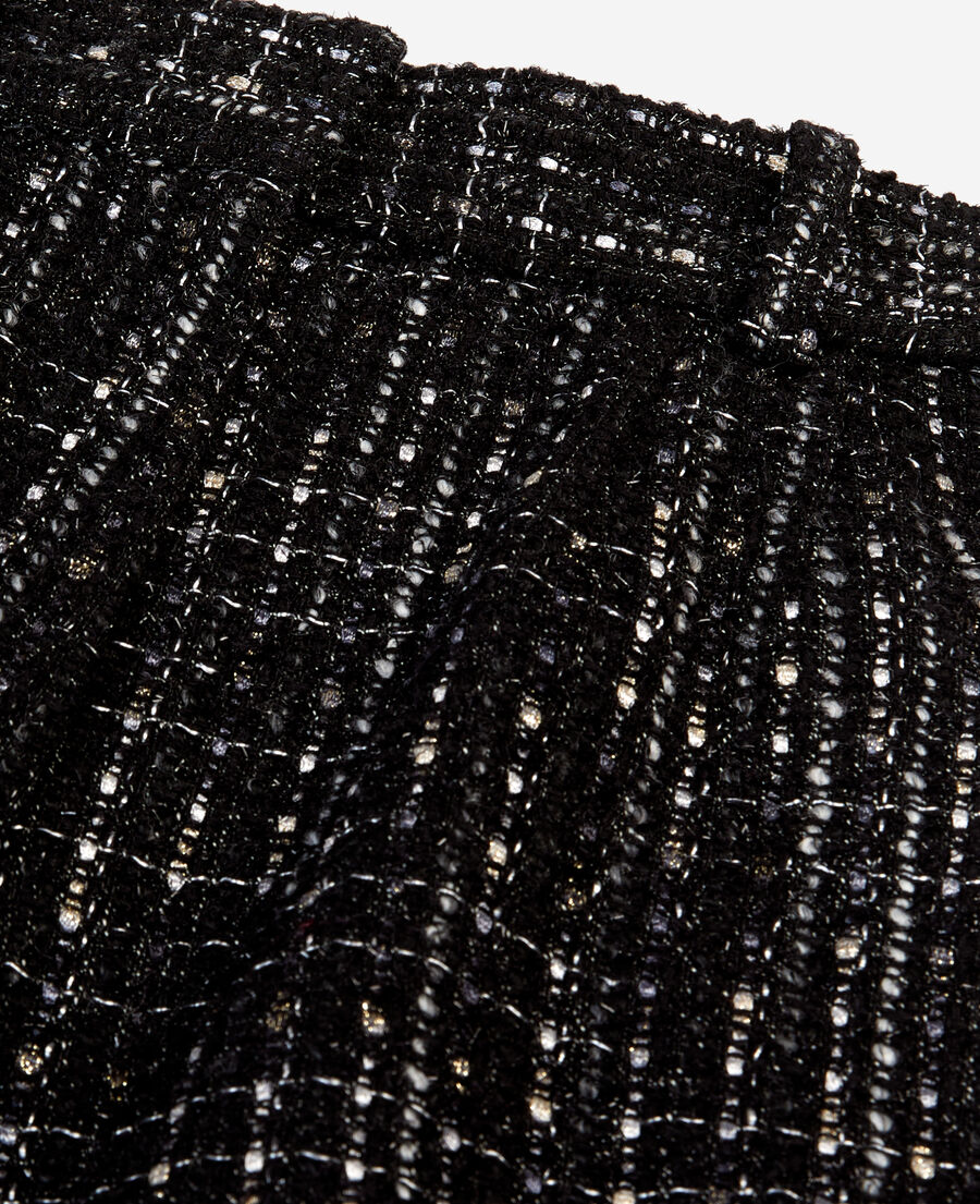 The Kooples FEMME BLACK WHITE short en tweed noir et blanc