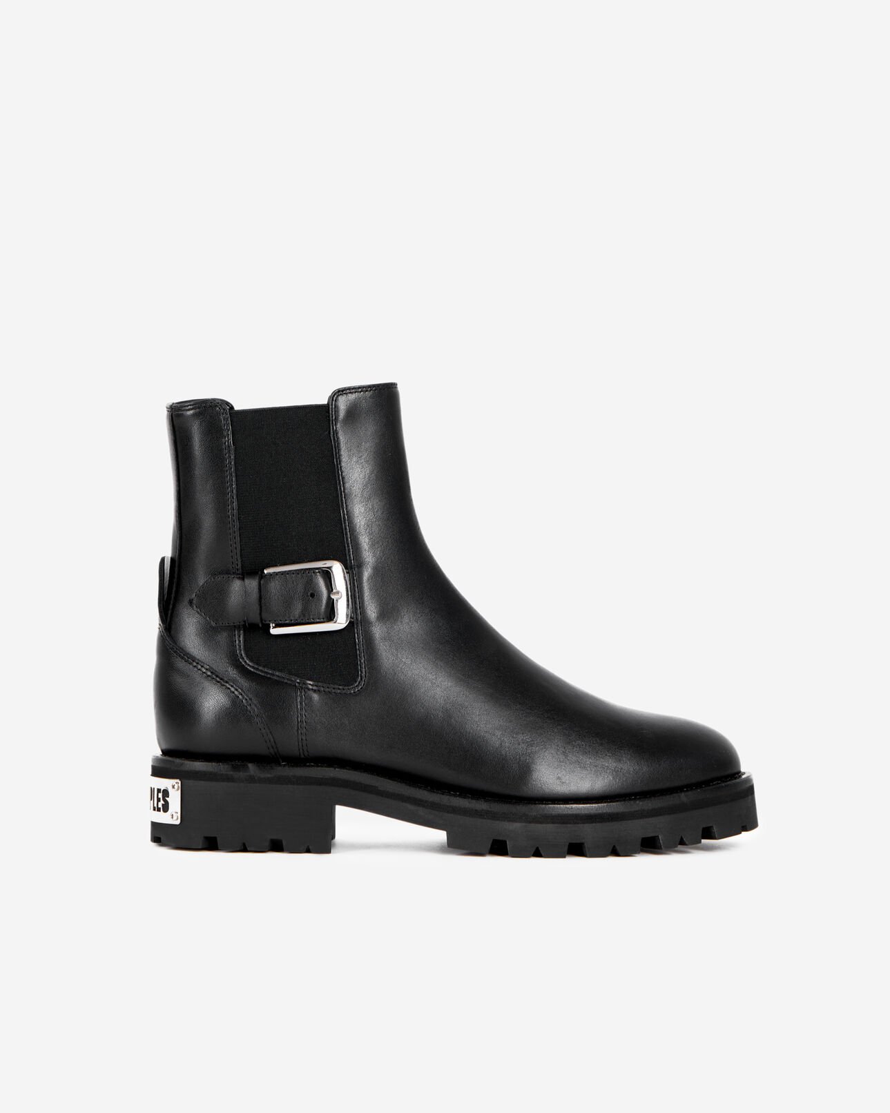The Kooples WOMEN BLACK black leather chelsea boots