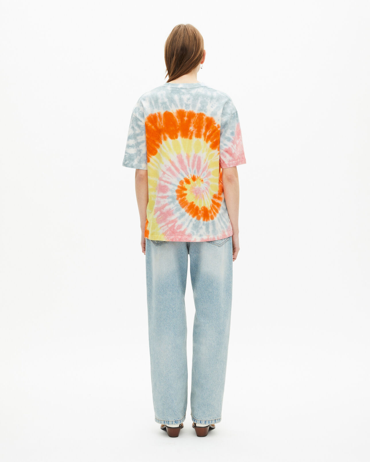 The Kooples WOMEN BABY BLUE multicolor tie-dye t-shirt