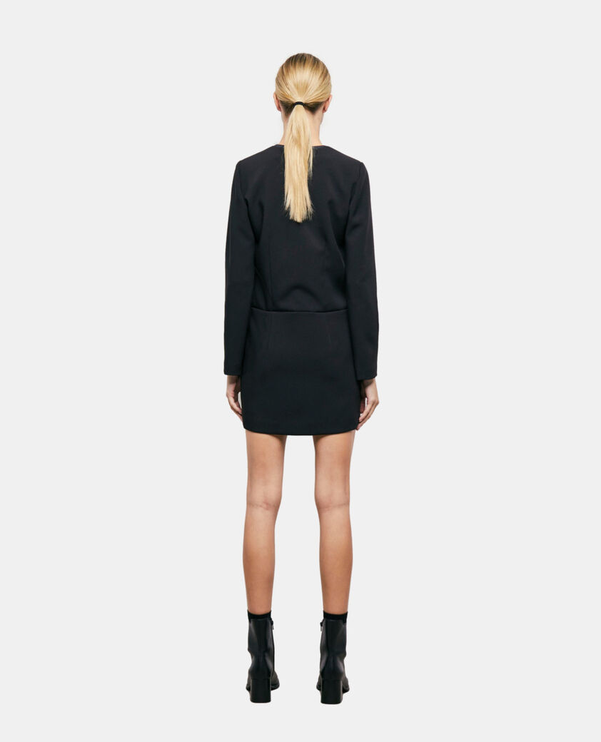 The Kooples FEMME BLACK robe courte croisée noire