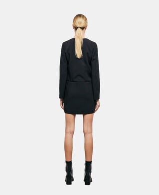 The Kooples FEMME BLACK robe courte croisée noire