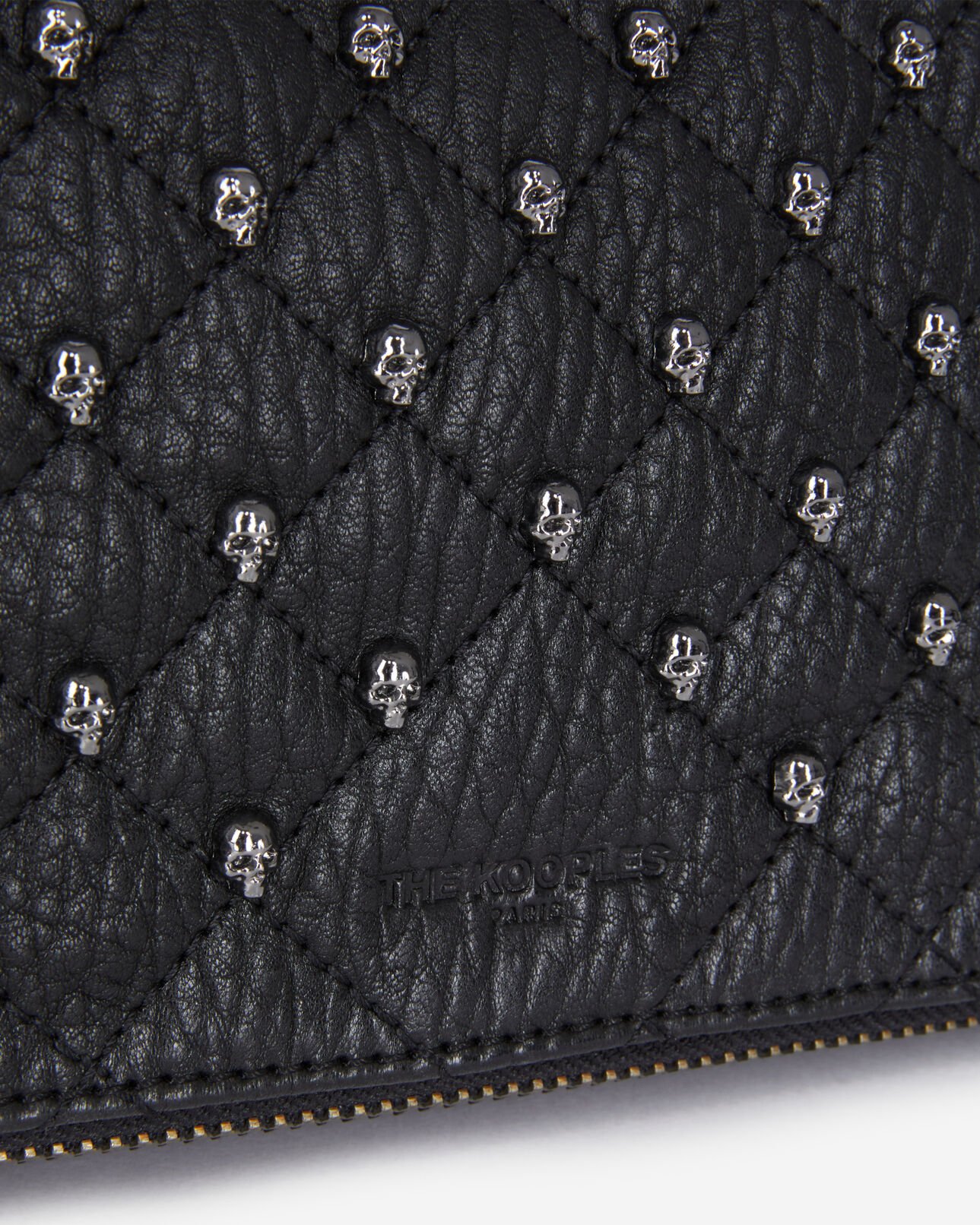 The Kooples DAMEN BLACK mittlere heritage-tasche aus schwarzem leder