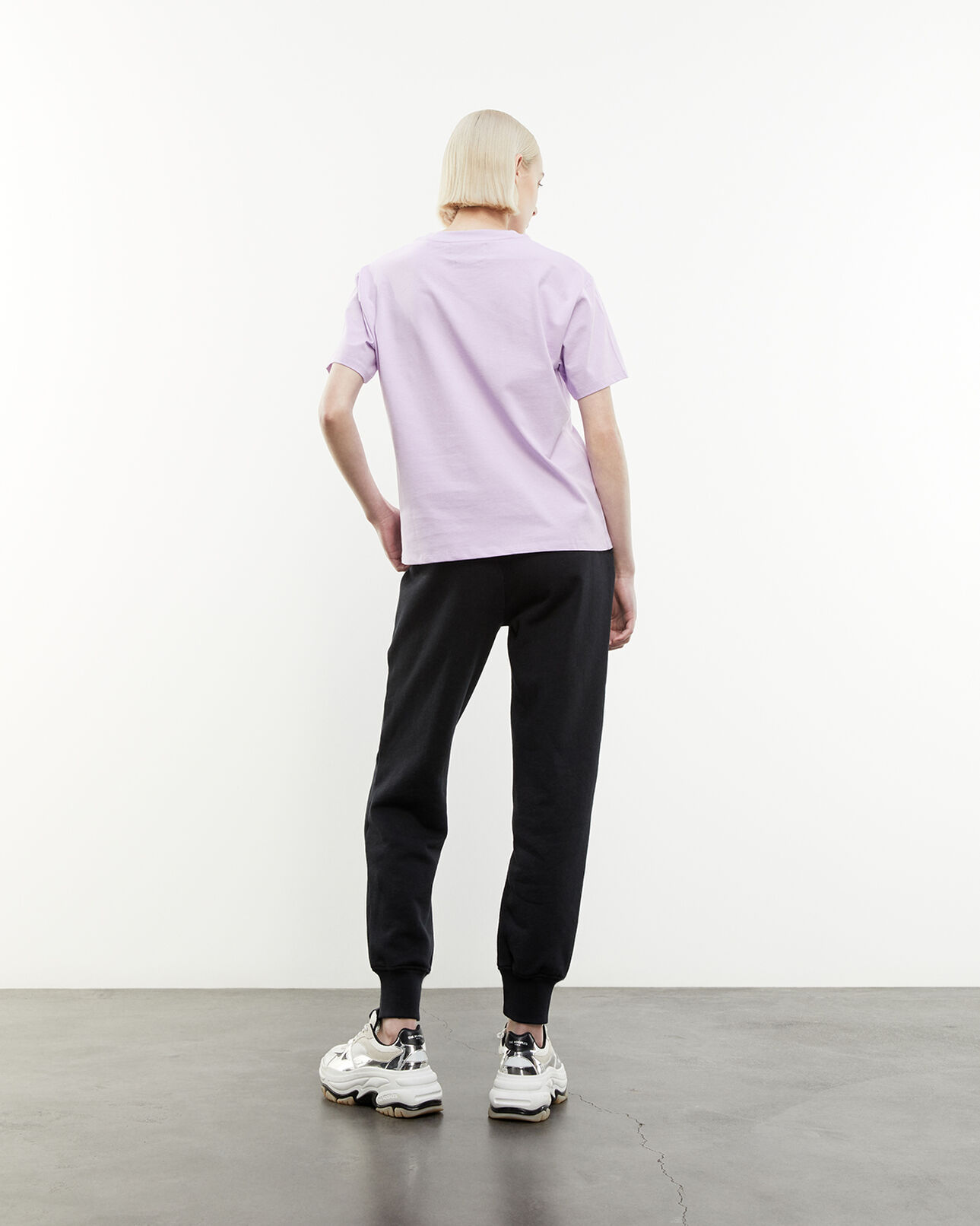 The Kooples MUJER LIGHT PURPLE camiseta violeta claro algodón logotipo ola