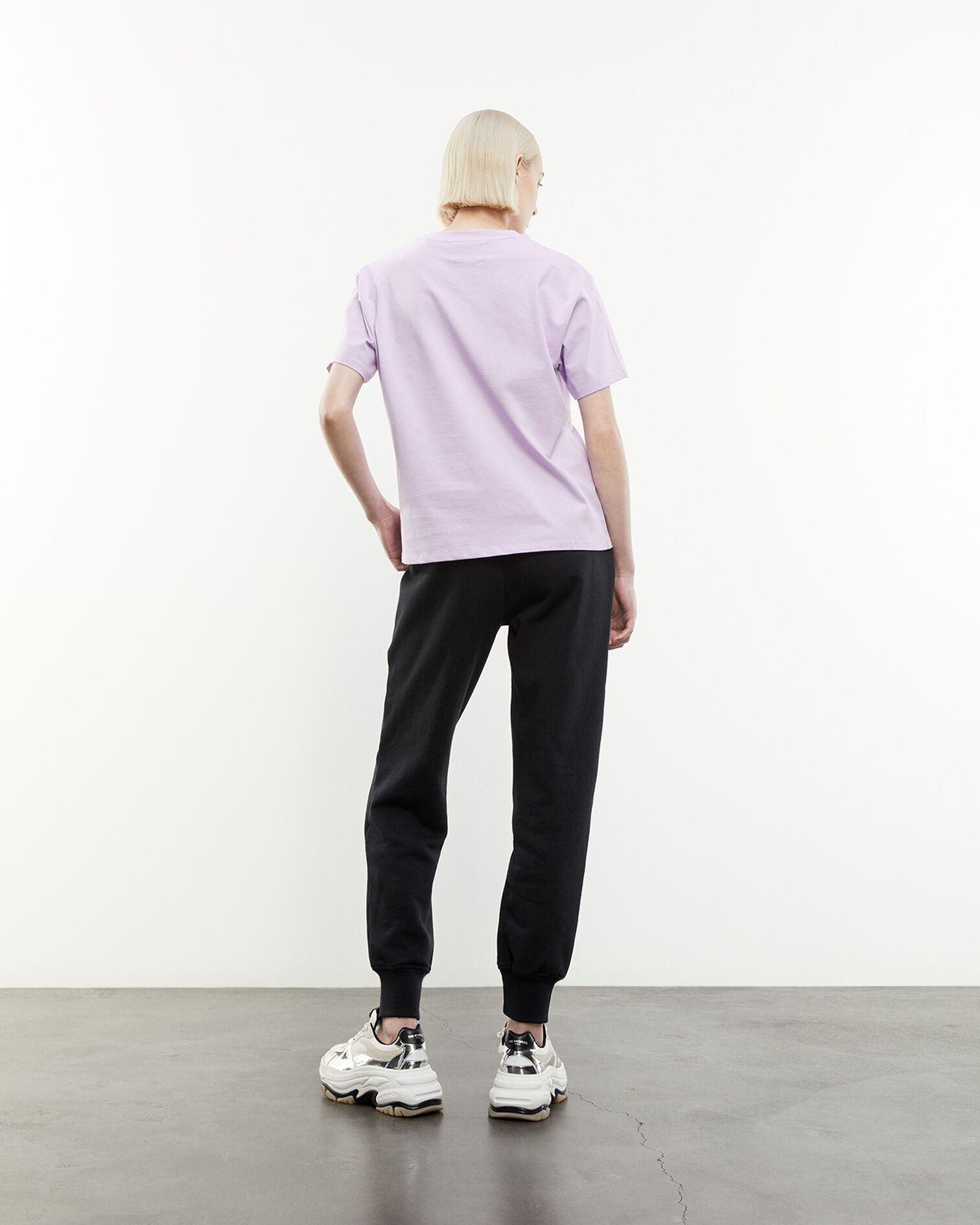 Light purple cotton T-shirt with logo, LIGHT PURPLE, hi-res image number null