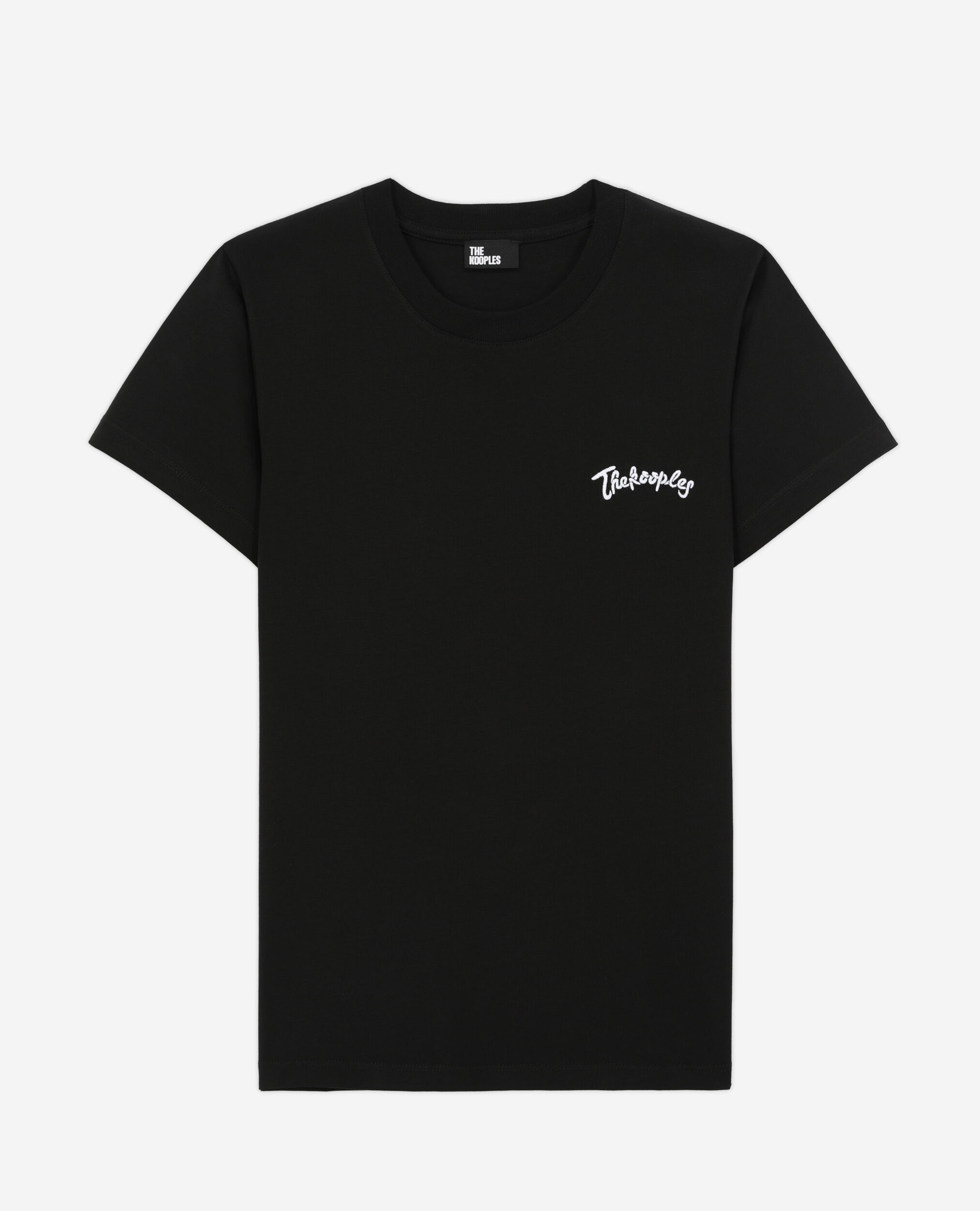 T-shirt Femme noir avec broderies, BLACK, hi-res image number null