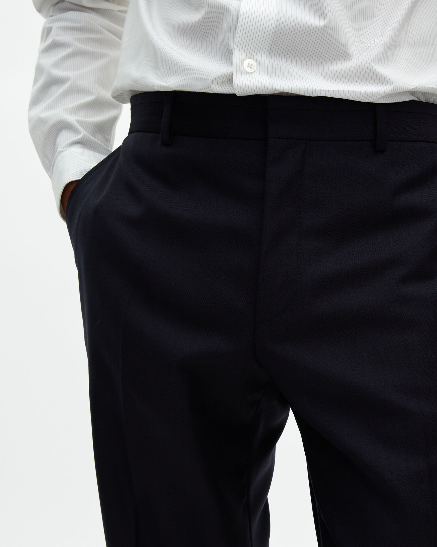 Slim-fit suit pants in navy wool, DARK NAVY, hi-res image number null