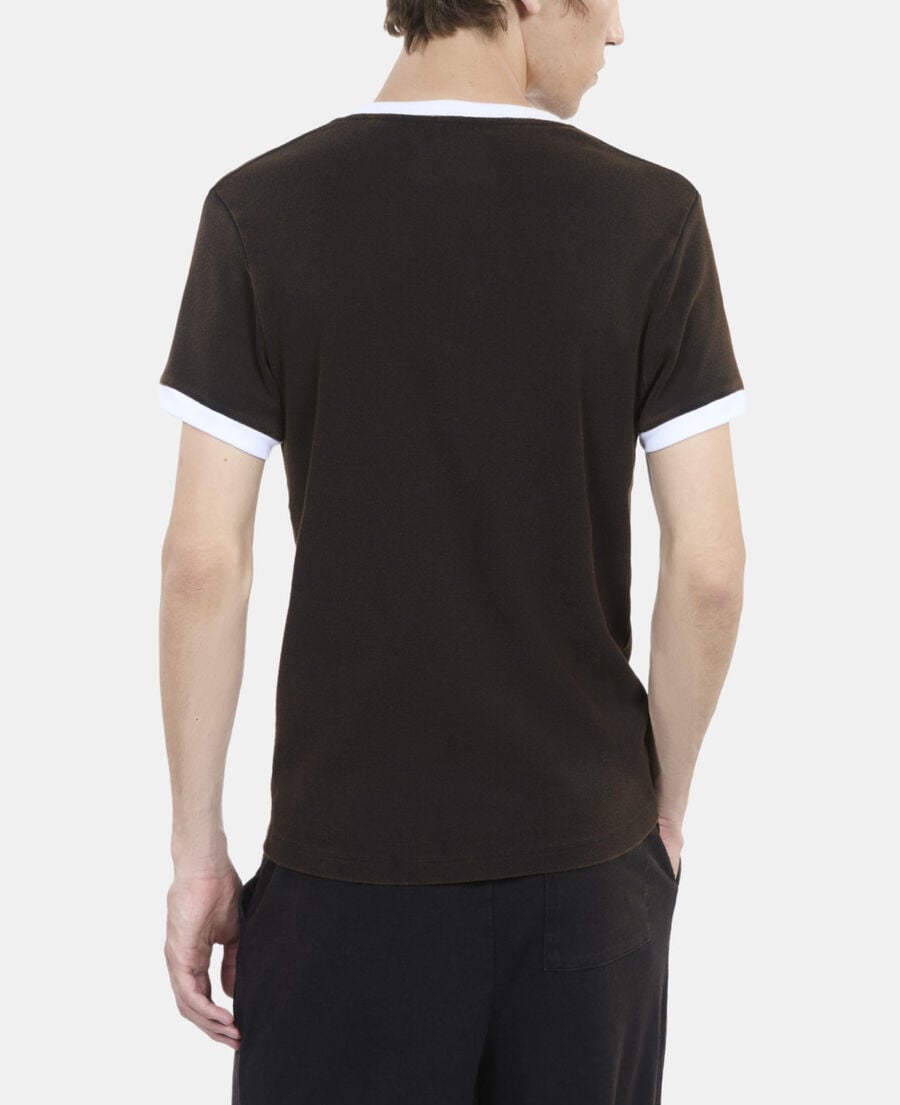 The Kooples HERREN BLACK WASHED schwarzes t-shirt mit siebdruck