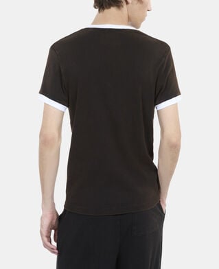 The Kooples HERREN BLACK WASHED schwarzes t-shirt mit siebdruck