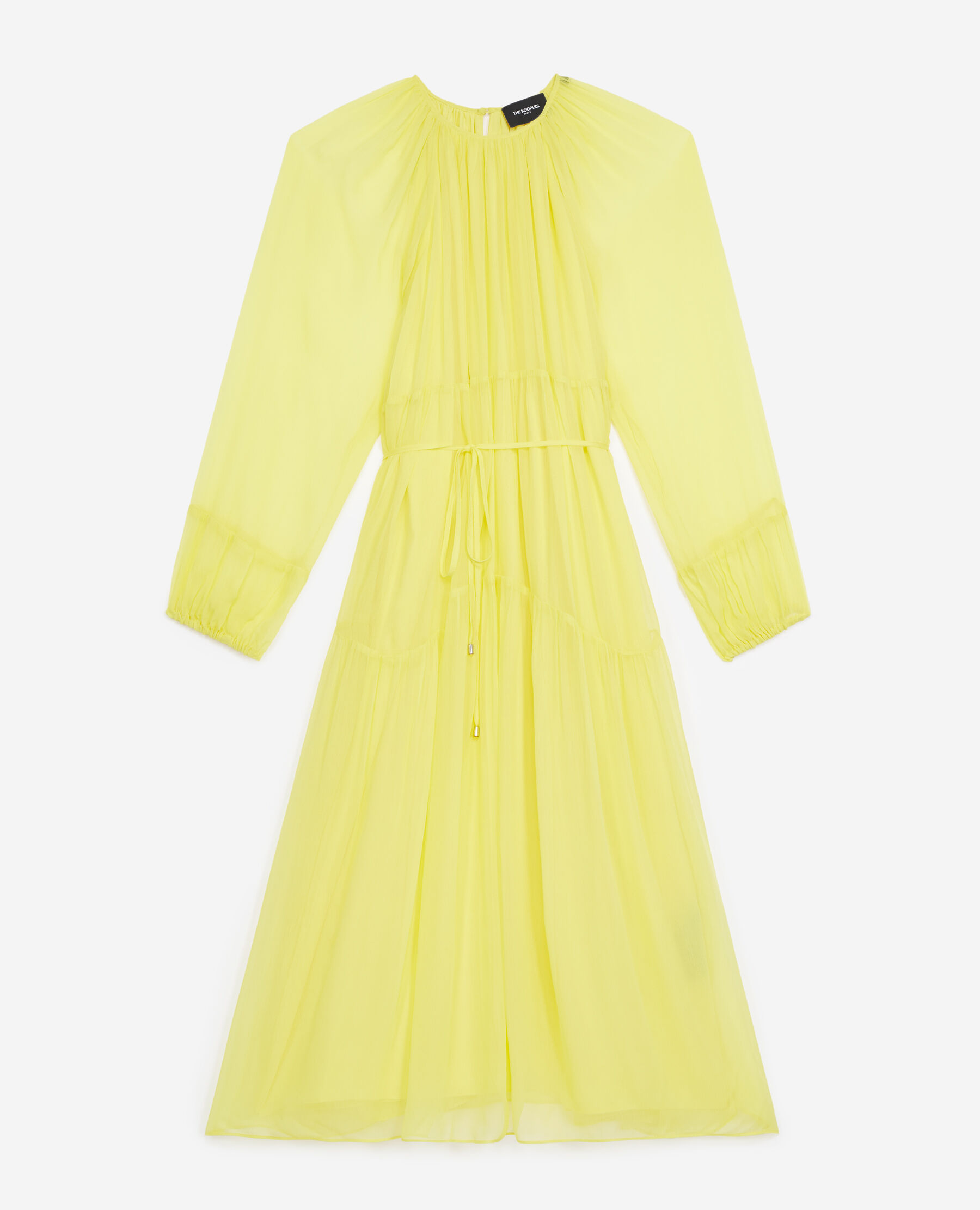 Long yellow dress with smocking The Kooples