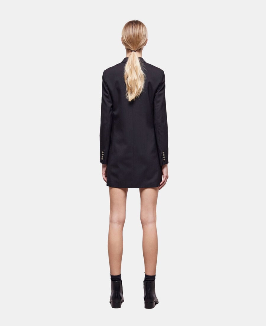 The Kooples FEMME BLACK robe courte en laine noire