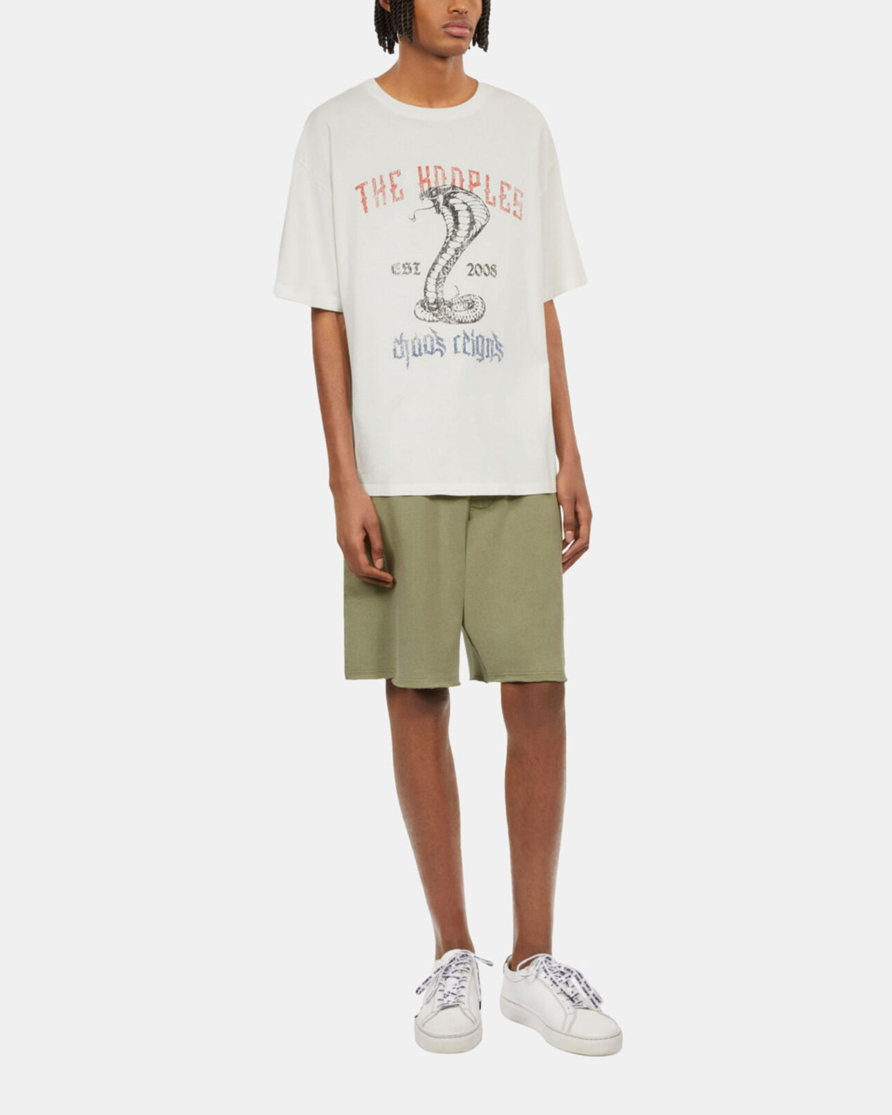 The Kooples MEN ECRU ecru t-shirt with chaos snake serigraphy