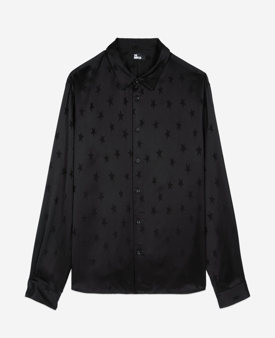 The Kooples MEN BLACK black jacquard shirt with stars