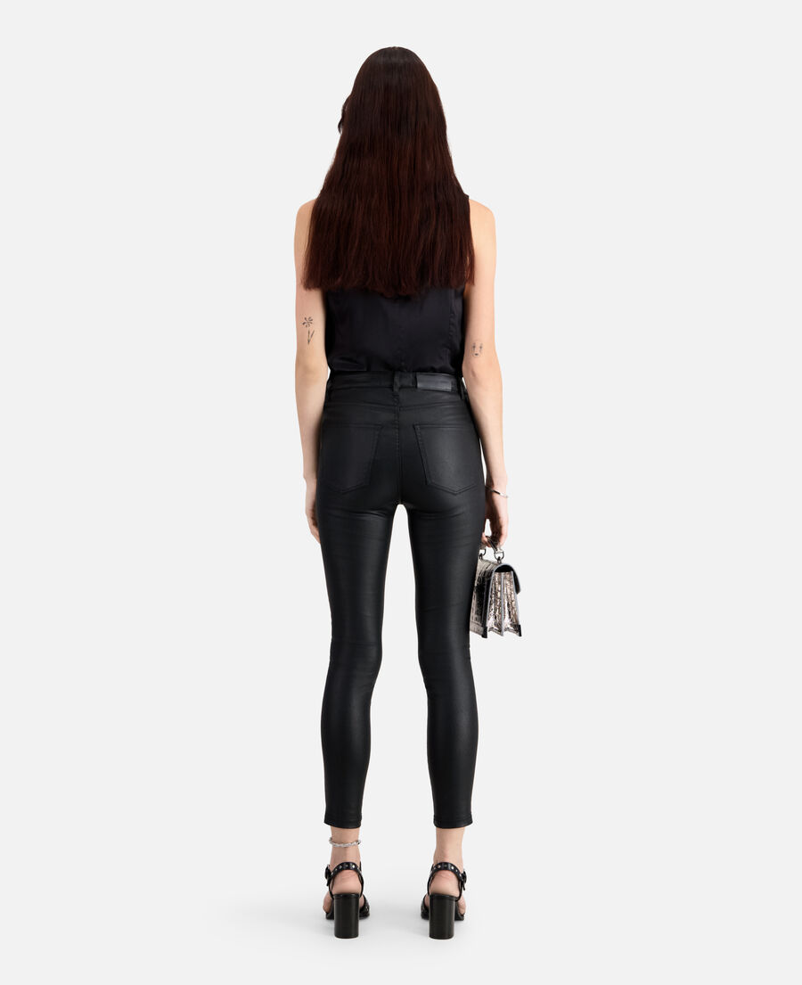 jean noir effet cuir
