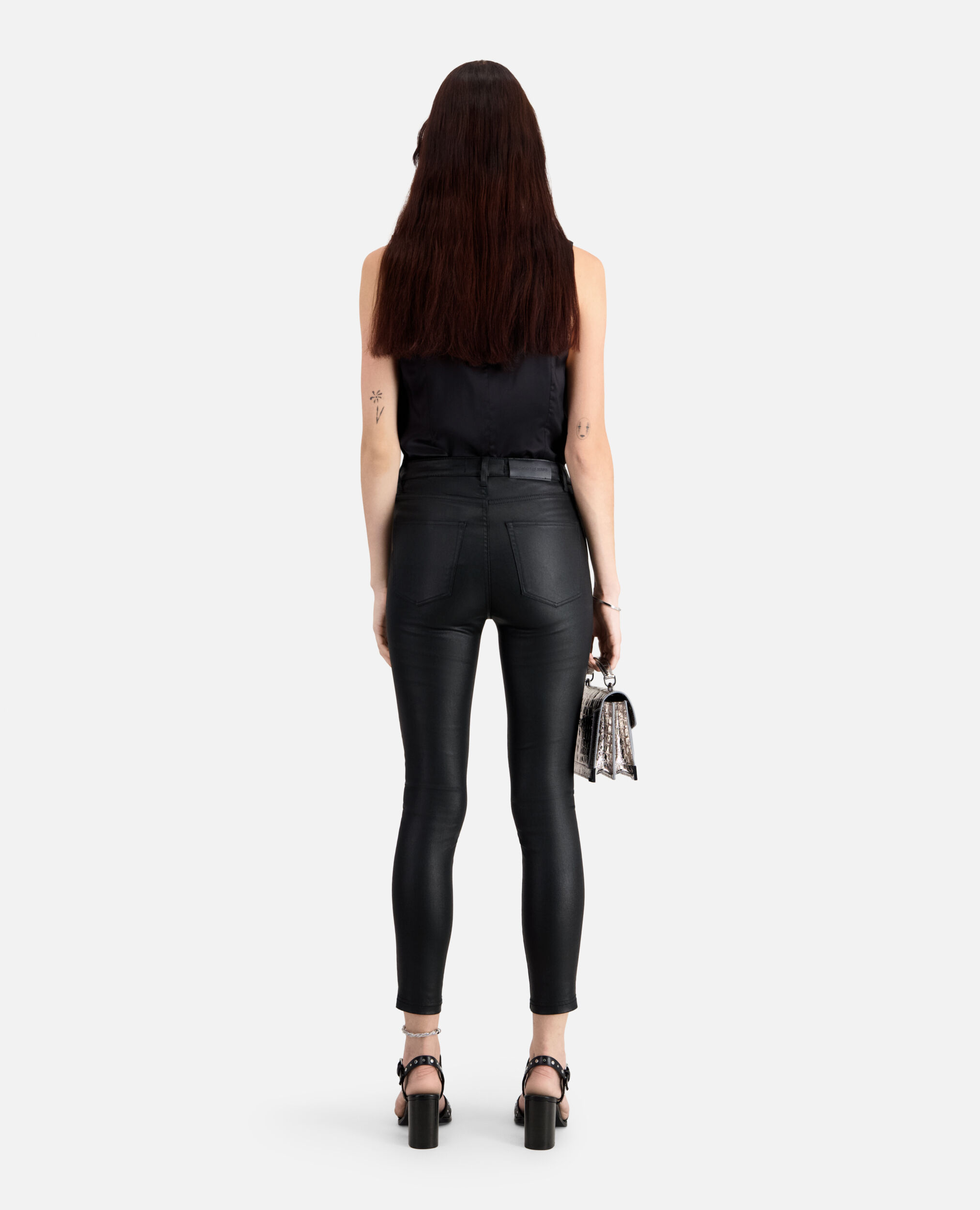 Jean noir effet cuir, BLACK, hi-res image number null