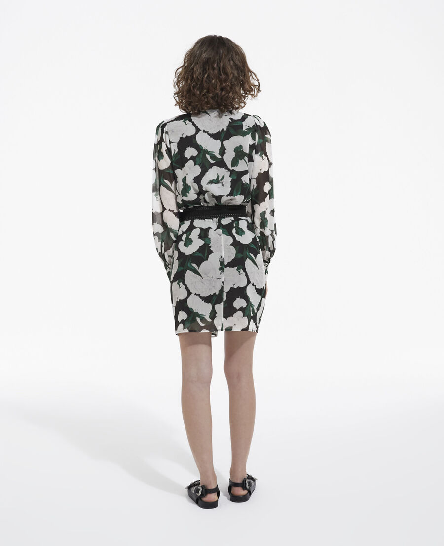 The Kooples FEMME ECRU robe courte fleurie