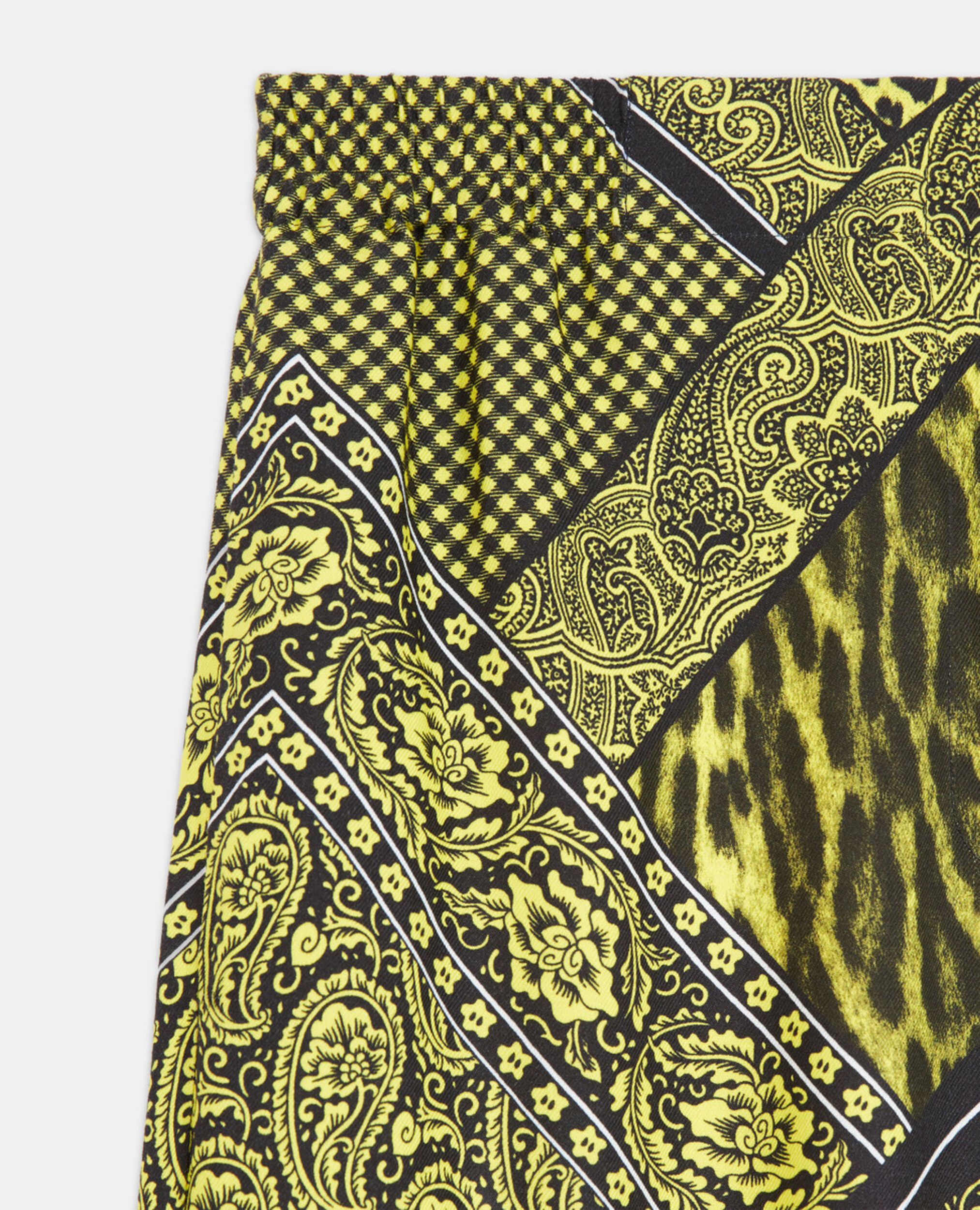 Straight printed pants, BLACK / YELLOW, hi-res image number null