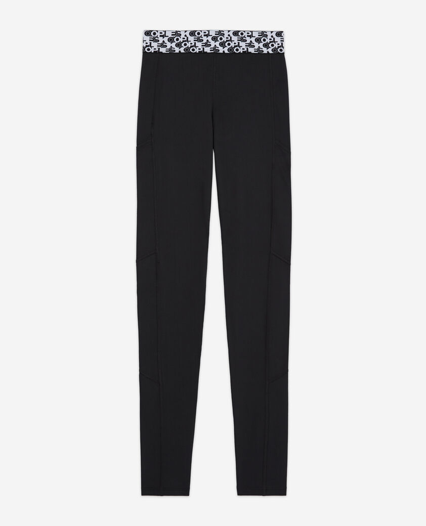 The Kooples WOMEN BLACK technical leggings with black logo