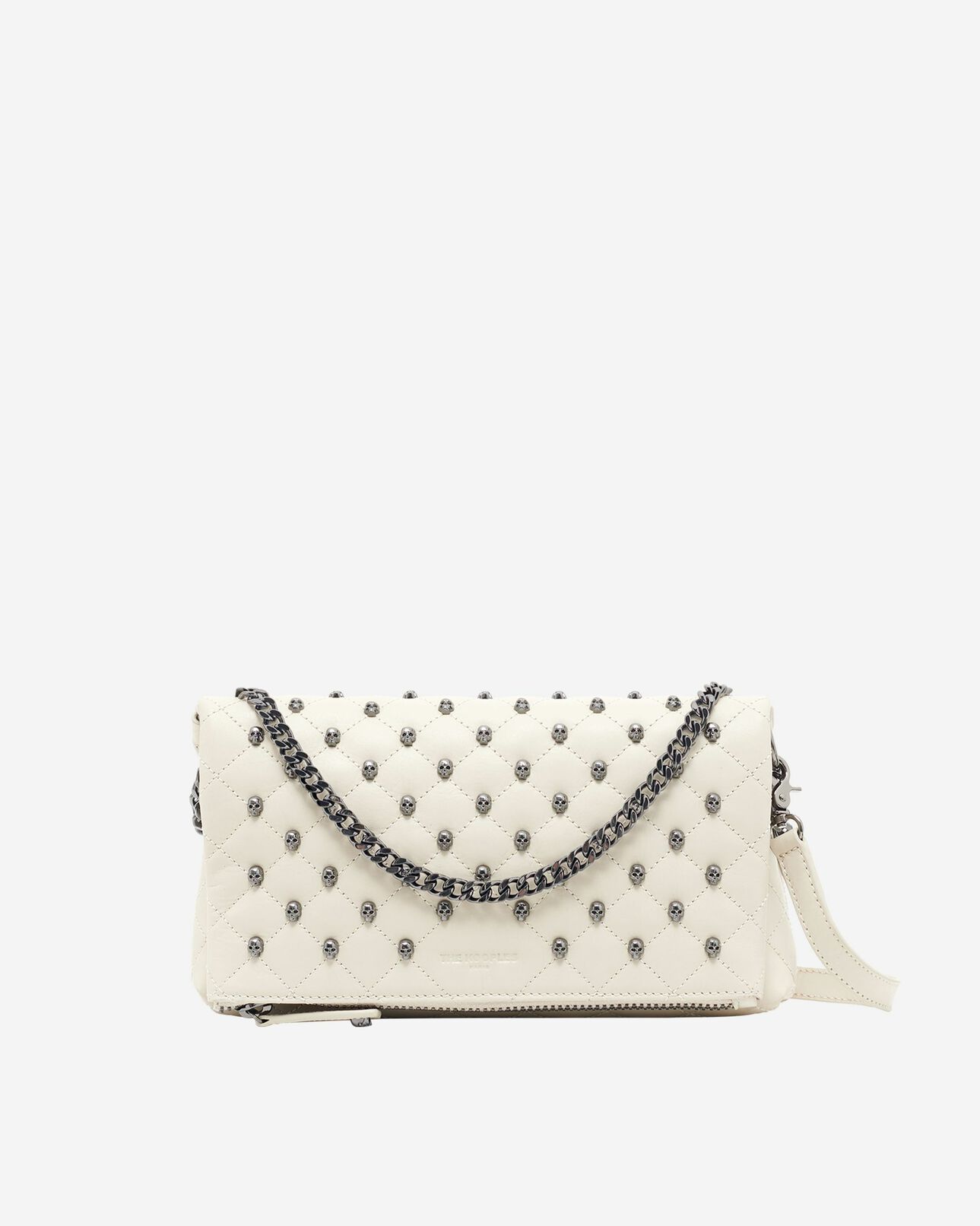 The Kooples WOMEN CREAM heritage small clutch bag in ecru leather