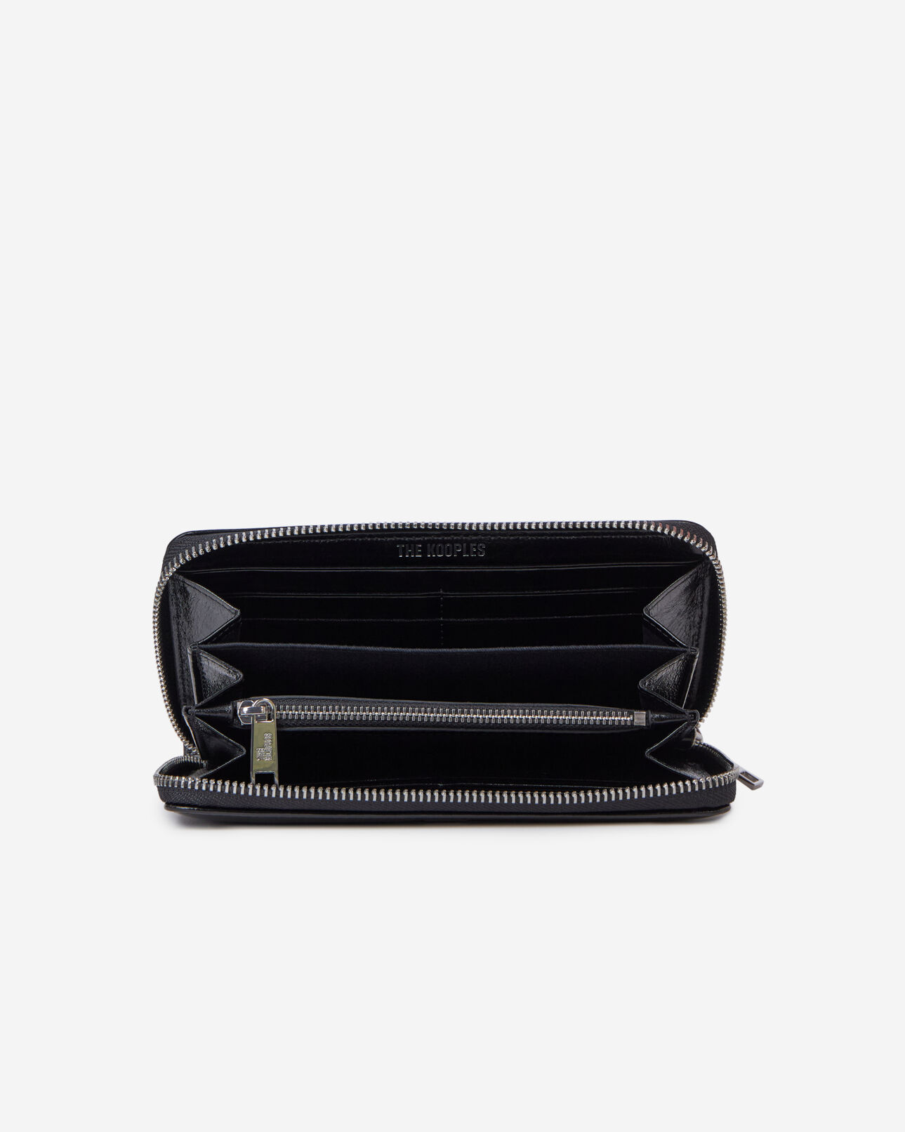 The Kooples M BLACK black leather blazon wallet