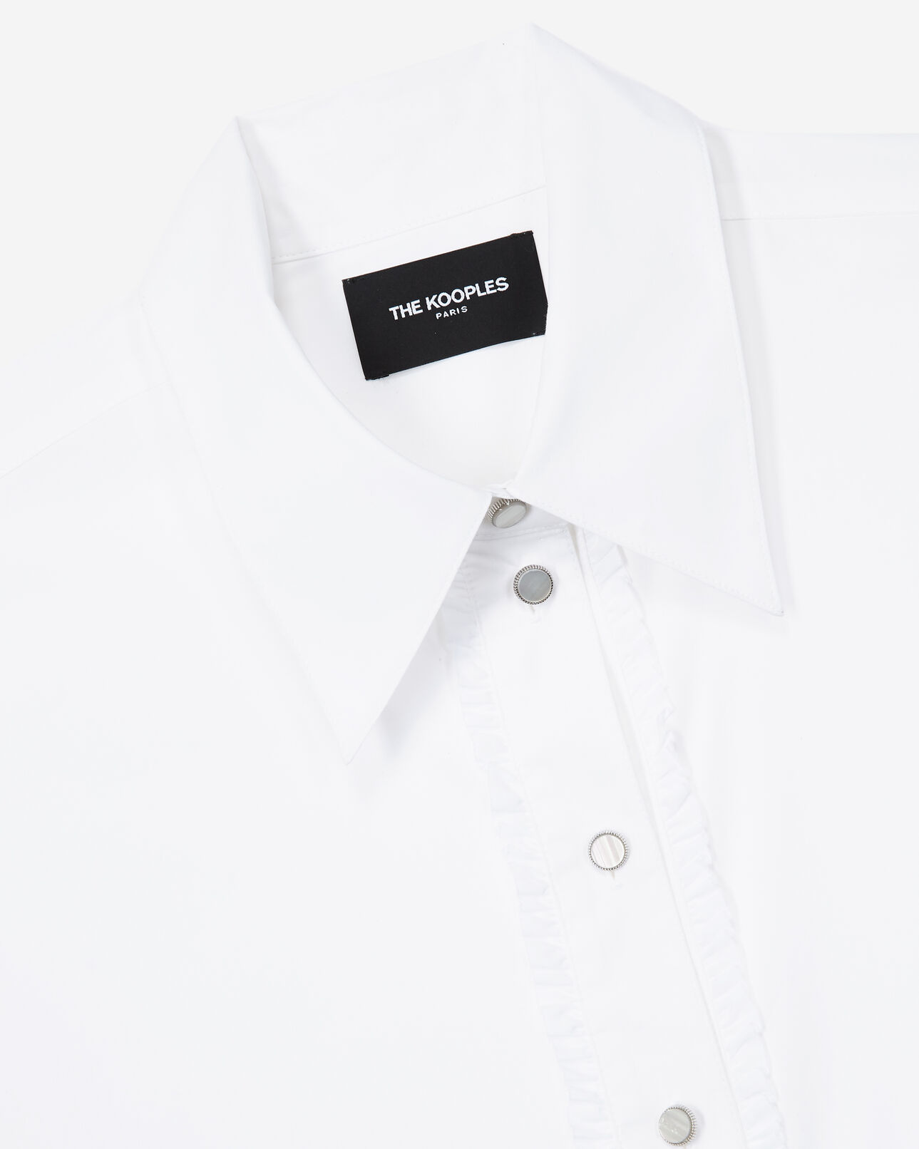 The Kooples WOMEN WHITE white cotton shirt with frills