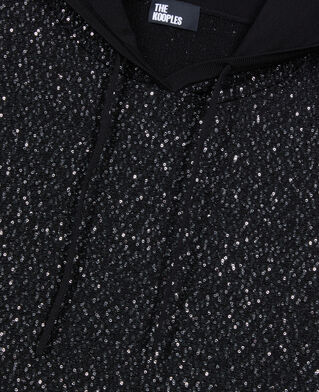 The Kooples FEMME BLACK sweatshirt &agrave; sequins en maille noire