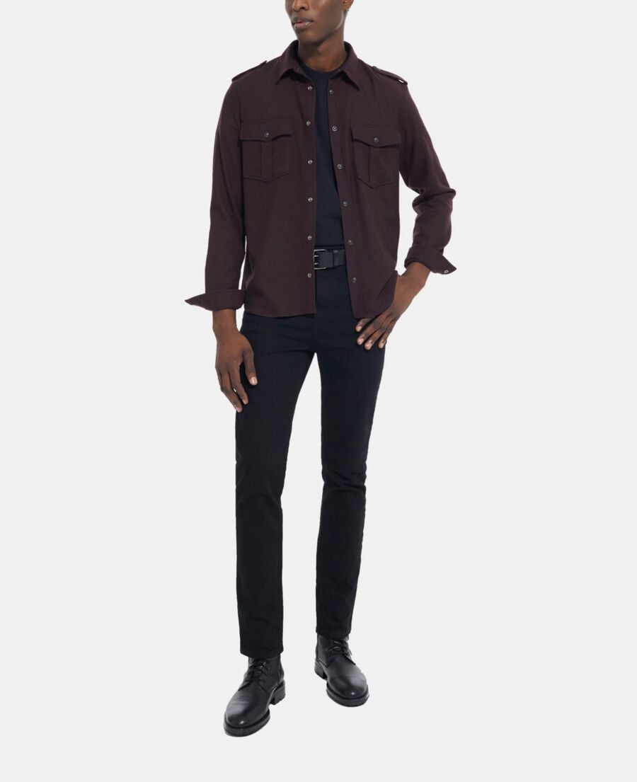The Kooples HOMME BURGUNDY chemise col classique rouge