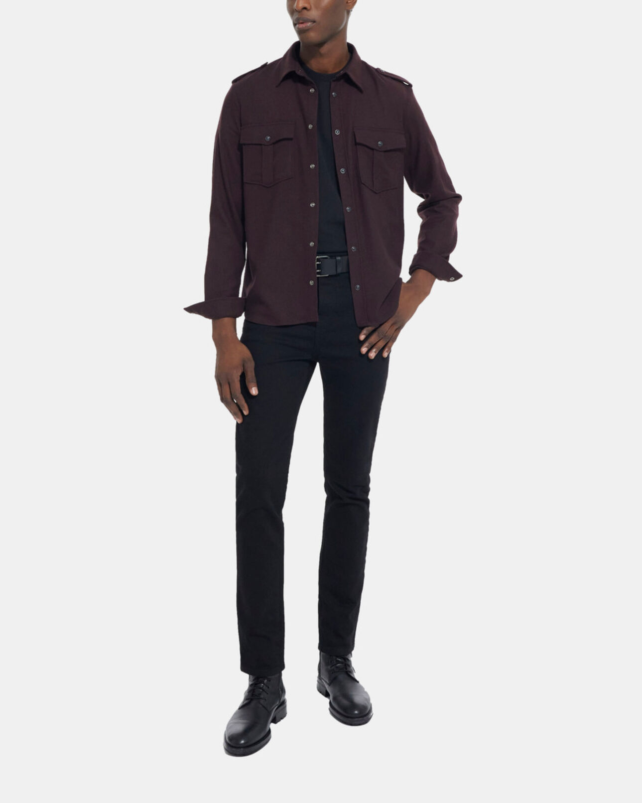 The Kooples MEN BURGUNDY red shirt with classic collar