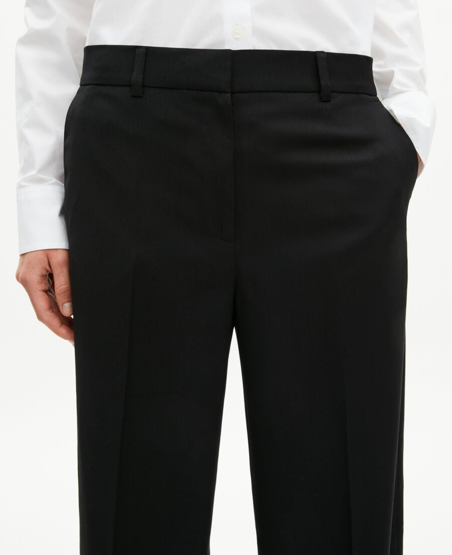 The Kooples FEMME BLACK pantalon large en laine noir
