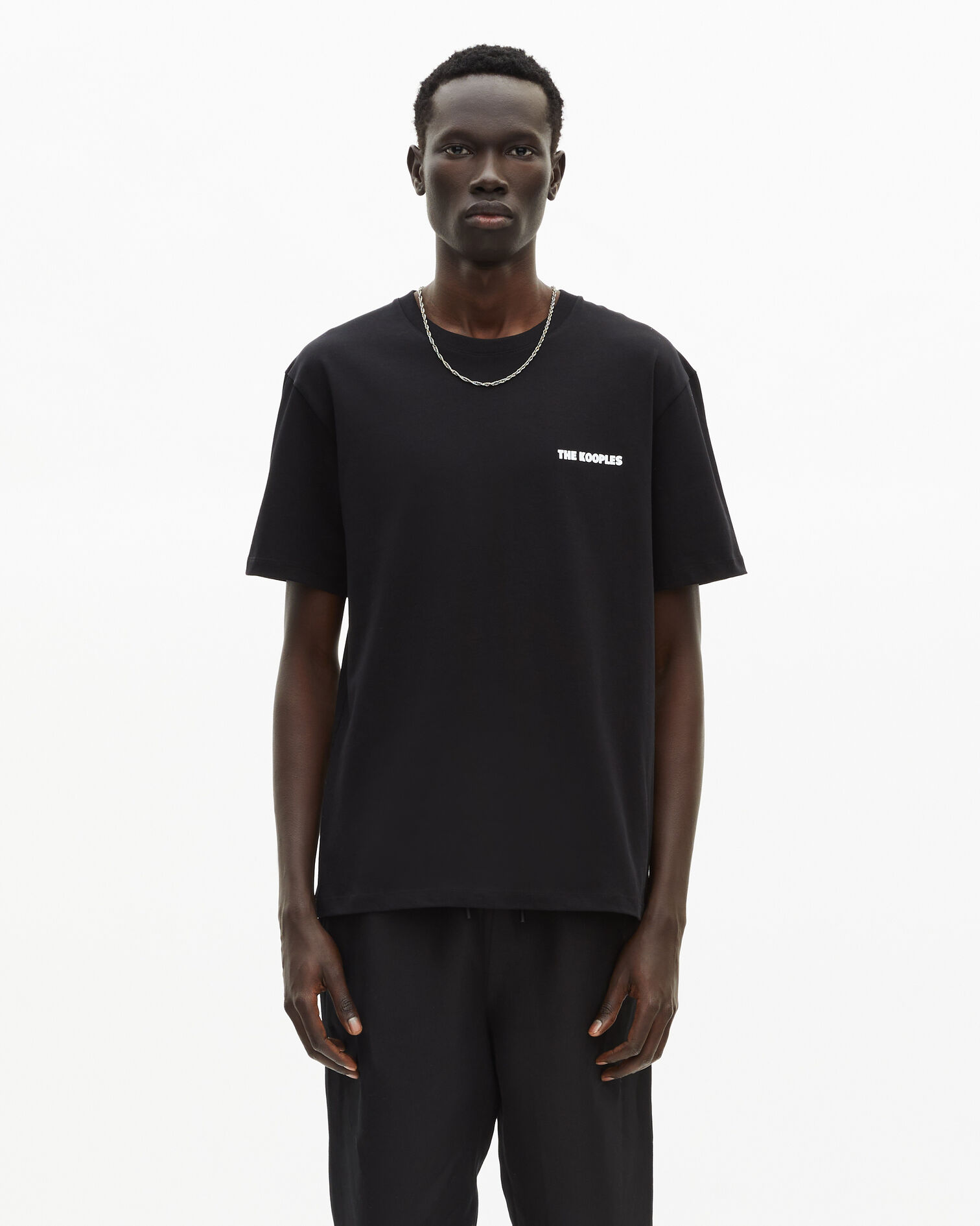 Schwarzes T-Shirt mit Siebdruck , BLACK, hi-res image number null