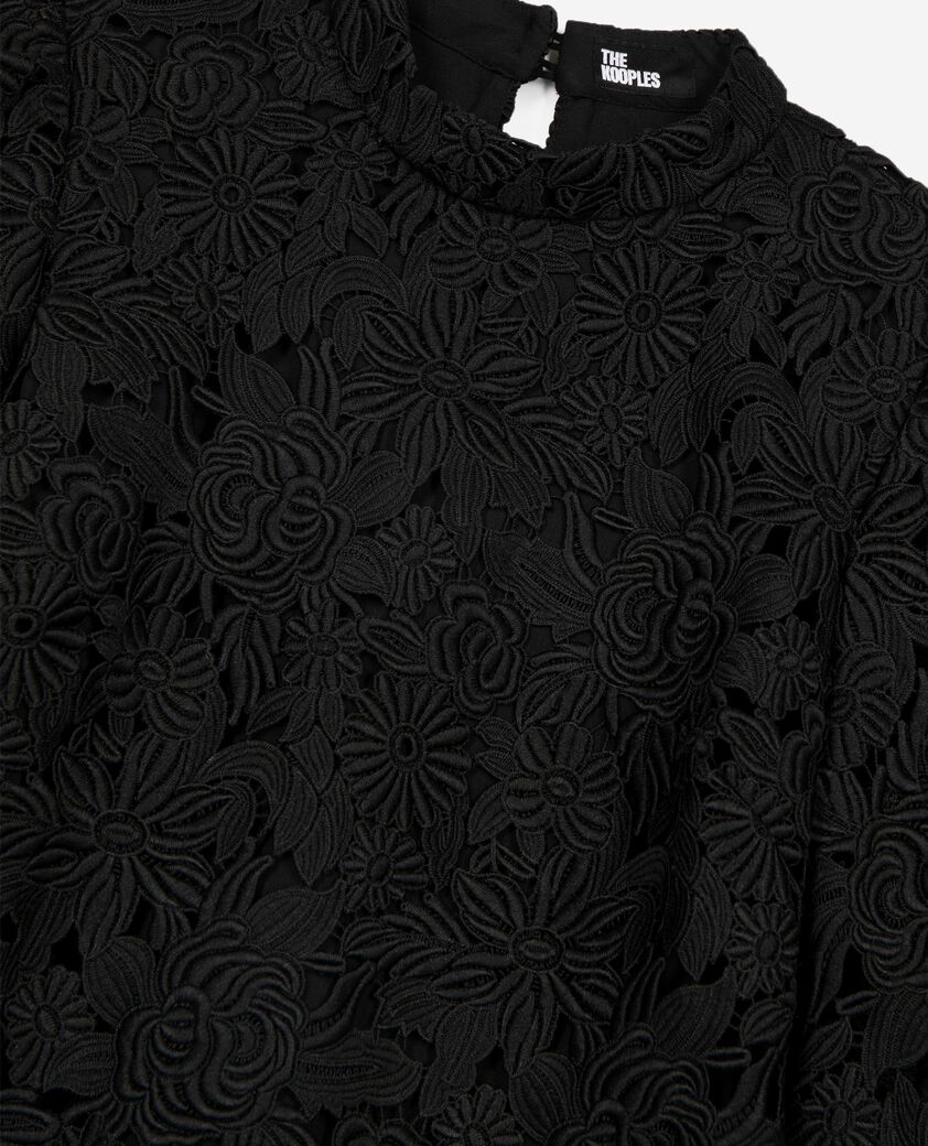 The Kooples DAMEN BLACK kurzes kleid aus schwarzer blumenspitze