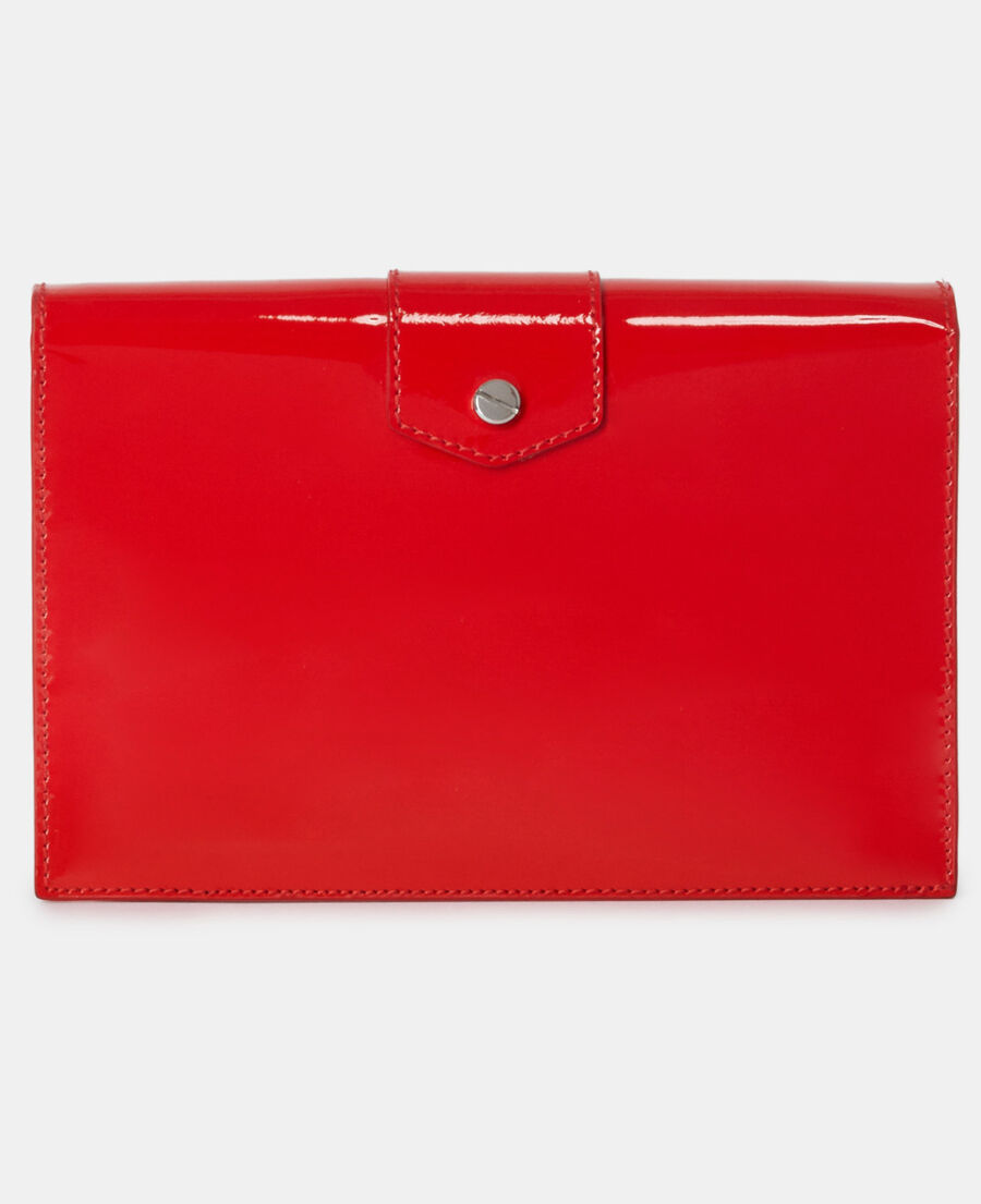 pochette emily medium en cuir rouge