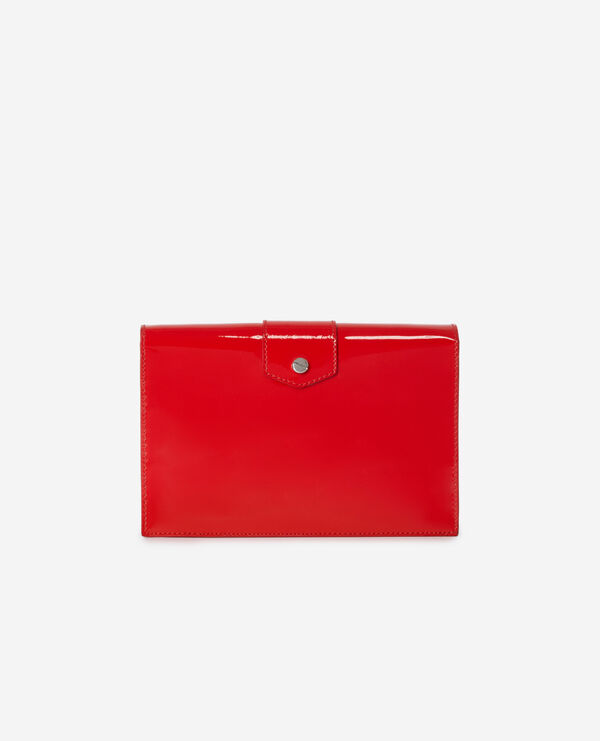 medium emily pouch in red leather